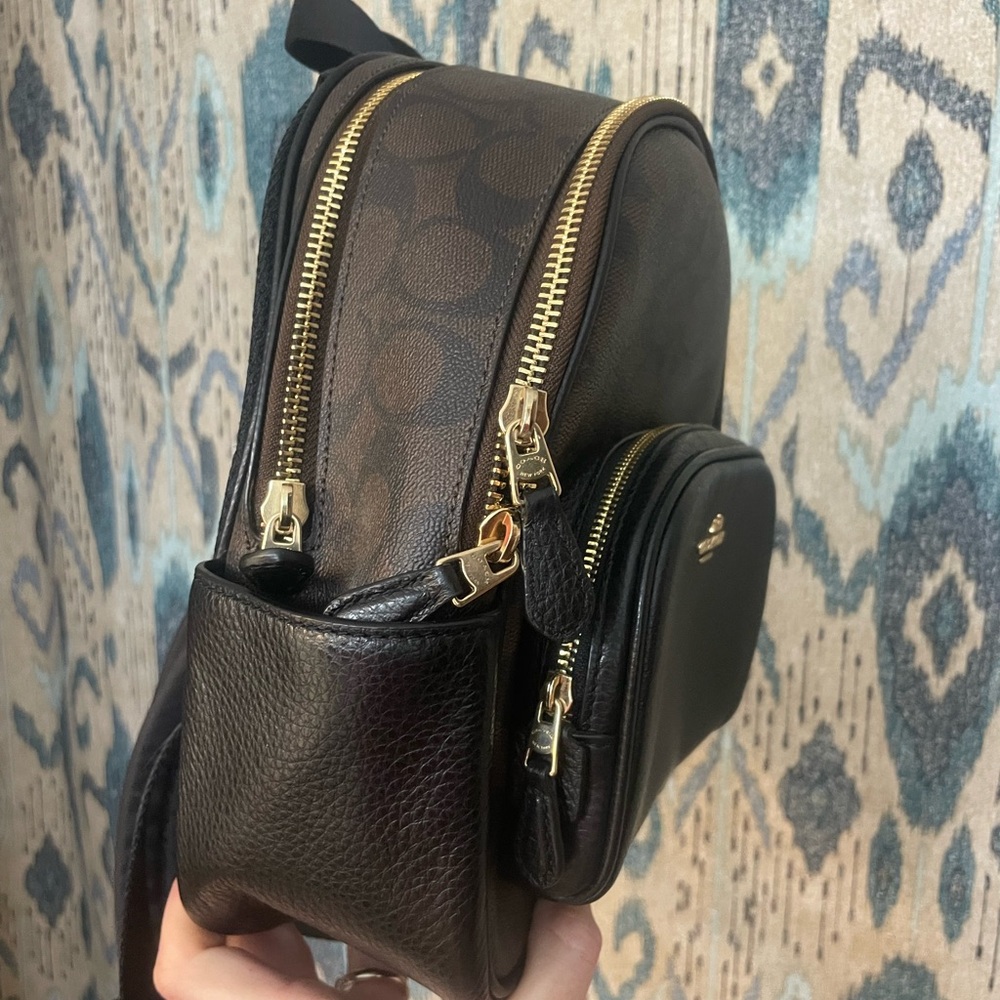 Coach Dark Brown Leather Men's Backpack - Picture 2 of 5